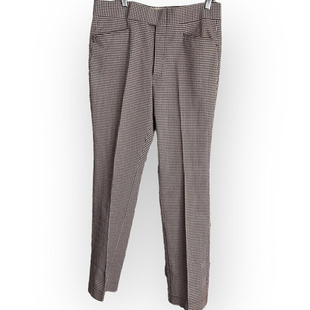 Vintage Luxurious Ultrum By Burlington Worsteds Mens Plaid Dress Pants 34 Dacron